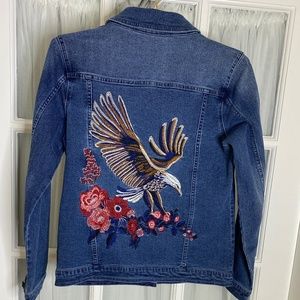 Embroidered denim jacket; new; DG2
